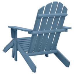 Vidaxl Garden Adirondack Chair With Ottoman Solid Fir Wood Blue - thumbnail 4