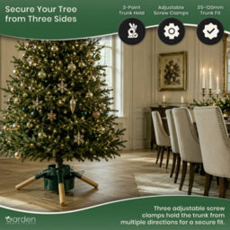 Garden Market Place Large Modern Spruce Real Christmas Tree Stand-Green - thumbnail 3