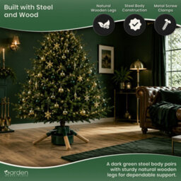 Garden Market Place Large Modern Spruce Real Christmas Tree Stand-Green - thumbnail 5