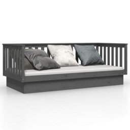Berkfield Day Bed Grey 80X200 Cm Solid Wood Pine - thumbnail 2