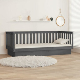 Berkfield Day Bed Grey 80X200 Cm Solid Wood Pine - thumbnail 4