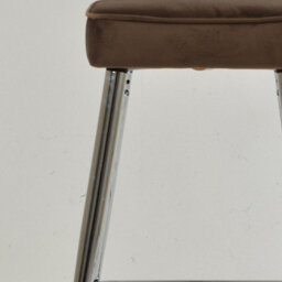 Lakeland Furniture Swan Mocha Brown Velvet Chrome Fixed Leg Base Bar Stool - thumbnail 5