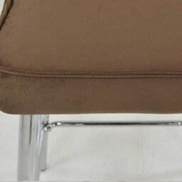 Lakeland Furniture Swan Mocha Brown Velvet Chrome Fixed Leg Base Bar Stool - thumbnail 6
