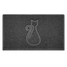 Nicoman Dark Grey Cat Embossed Spaghetti Coil Door Mat Dirt-Trapper Washable Barrier Doormat 75Cm X 44Cm - thumbnail 1
