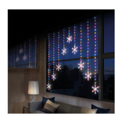 Premier Decorations Limited Led Snowflake Curtain Light Rainbow Premier Christmas Window Net 1.2M X 1.2M - thumbnail 1