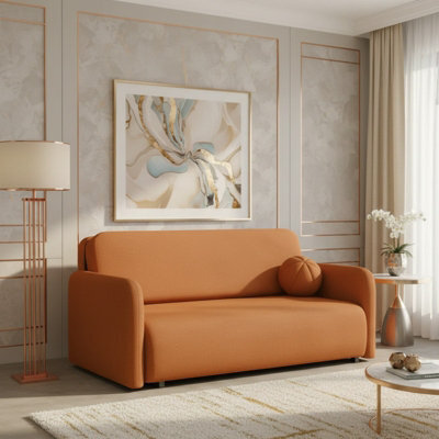 Viva Sun Iv Living Room Sofa Bed Sleeper Chair With Storage Compartment Metal Legs Chipboard 170X103X85Cm Orange - image 1