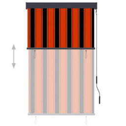 Berkfield Outdoor Roller Blind 100X250 Cm Orange And Brown - thumbnail 3
