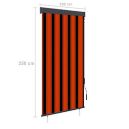 Berkfield Outdoor Roller Blind 100X250 Cm Orange And Brown - thumbnail 8