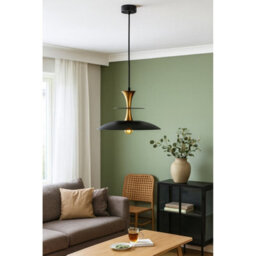 Luminosa Lighting Luminosa Celesta Dome Pendant Ceiling Light Black, Gold 1X E27 - thumbnail 2