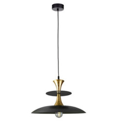 Luminosa Lighting Luminosa Celesta Dome Pendant Ceiling Light Black, Gold 1X E27 - thumbnail 1