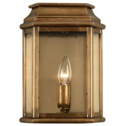 Stylish Outdoor Ip44 Wall Light In Aged Brass With Led E27 Socket