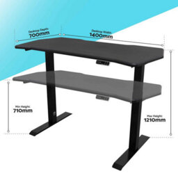 Dellonda Electric Standing Desk, Adjustable, Carbon,1400 X 700mm Dual Motor 100Kg - thumbnail 7
