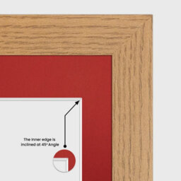 AK Frames 50X20Cm Oak Modern Multi Photo Frame With Crimson Mount - Holds 4 Apertures (4X) 6X4 Photos - thumbnail 7
