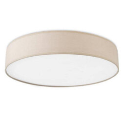 Luminosa Lighting Luminosa Bol Led Small Flush Ceiling Light Beige Fabric