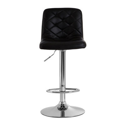 Orsina Geometric Black Faux Leather Bar Chair, Stable Bar Chair For Breakfast, Robust Design Bar Chair For Kitchen - image 1