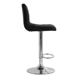 Orsina Geometric Black Faux Leather Bar Chair, Stable Bar Chair For Breakfast, Robust Design Bar Chair For Kitchen - thumbnail 3