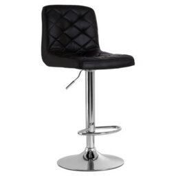 Orsina Geometric Black Faux Leather Bar Chair, Stable Bar Chair For Breakfast, Robust Design Bar Chair For Kitchen - thumbnail 2