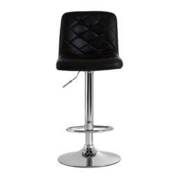 Orsina Geometric Black Faux Leather Bar Chair, Stable Bar Chair For Breakfast, Robust Design Bar Chair For Kitchen - thumbnail 1