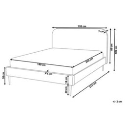Beliani Bed Velvet Flayat 180 X 200 Cm (Eu Super King) Yellow - thumbnail 3