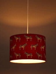 CGC Lighting Cgc Marty Dark Pink Velvet Zebra Printed Lampshade