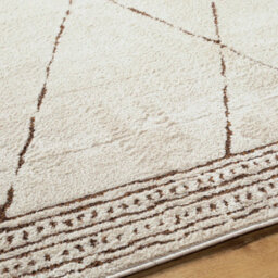 Livabliss Freud-Modern Ivory Brown High Pile Living Dining Bedroom Rug 120 X 170 Cm Easy Care, Non Shedding - thumbnail 3