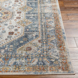 Livabliss Lillian-Washable Blue Brown Traditional Vintage Boho Living Dining Rug 200 X 275 Cm Easy Care, Non Shedding - thumbnail 5
