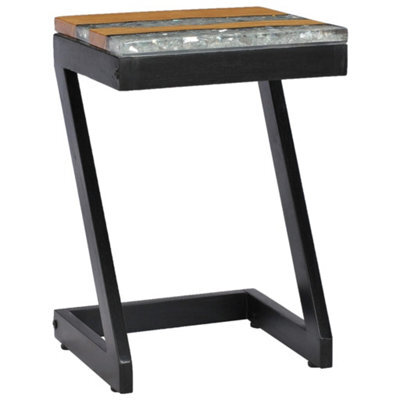 Berkfield Durable Coffee Table 30X30X50 Cm Solid Teak Wood And Polyresin - image 1