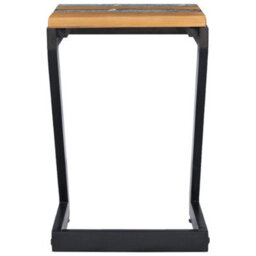 Berkfield Durable Coffee Table 30X30X50 Cm Solid Teak Wood And Polyresin - thumbnail 3