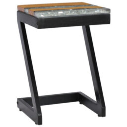 Berkfield Durable Coffee Table 30X30X50 Cm Solid Teak Wood And Polyresin - thumbnail 1