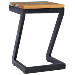 Berkfield Durable Coffee Table 30X30X50 Cm Solid Teak Wood And Polyresin - thumbnail 5