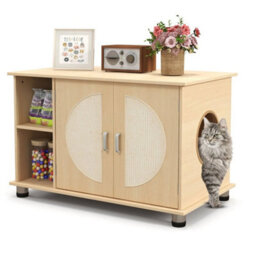 Cat Litter Box Enclosure Hidden Cat Washroom Furniture With Storage - thumbnail 3