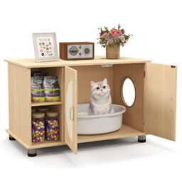 Cat Litter Box Enclosure Hidden Cat Washroom Furniture With Storage - thumbnail 5