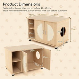 Cat Litter Box Enclosure Hidden Cat Washroom Furniture With Storage - thumbnail 2