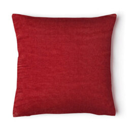 Intimates Premium Velvet Square Cushion, Contemporary Style With Zip Closure, Machine Washable - Red