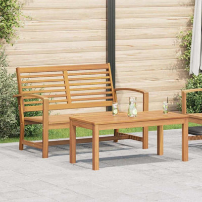 Berkfield Garden Sofa Set 2 Pcs Natural Solid Teak Wood - image 1