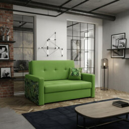 Viva Mel Ii Sofa Bed With Sleeping Function Storage Bedding Compartment Wooden Legs Wooden Frame 140X98X86Cm Green - thumbnail 2