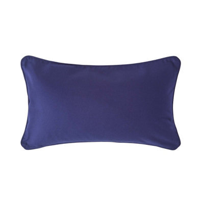 Homescapes Cotton Plain Navy Blue Rectangular Cushion Cover, 30 X 50 Cm - image 1