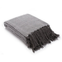 Ehc Wave Large Cotton Throw With Tassels Perfect Layer For Sofa, Bed, Armchair And Couch 150 X 200 Cm, Grey - thumbnail 3
