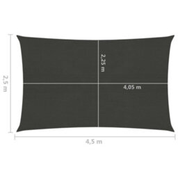 Berkfield Sunshade Sail 160 G/m2 Anthracite 2.5X4.5 M Hdpe - thumbnail 6