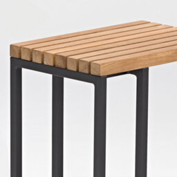 Cube Side Table With Teak Top In Charcoal - thumbnail 2