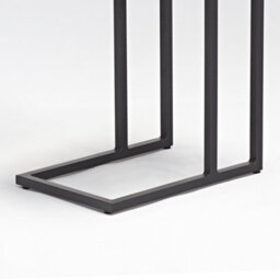 Cube Side Table With Teak Top In Charcoal - thumbnail 4