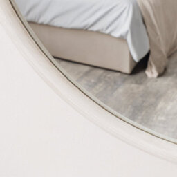 Melody Maison Large White Washed Wooden Round Wall Mirror - 80Cm X 80Cm - thumbnail 3