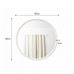 Melody Maison Large White Washed Wooden Round Wall Mirror - 80Cm X 80Cm - thumbnail 7