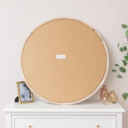 Melody Maison Large White Washed Wooden Round Wall Mirror - 80Cm X 80Cm - thumbnail 5