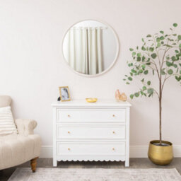Melody Maison Large White Washed Wooden Round Wall Mirror - 80Cm X 80Cm - thumbnail 6