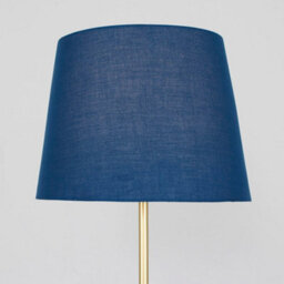 Valuelights Charles Gold Floor Lamp With Navy Tapered Shade And Bulb - thumbnail 3
