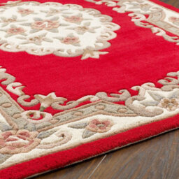 Traditional Wool Rug, 25mm Thick Floral Handmade Rug, Easy To Clean Rug For Living Room, & Dining Room-150Cm X 240Cm - thumbnail 2
