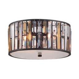 Vintage Bronze 3 Bulb Flush Light For Low Ceilings - Led E27 60W