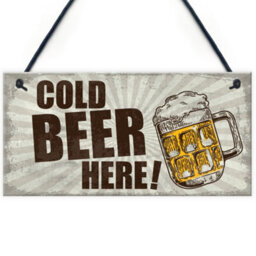 Red Ocean Home Bar Sign Here Bartender Pub Landlord Gift Man Cave Kitchen Plaque Gifts For Men - thumbnail 1