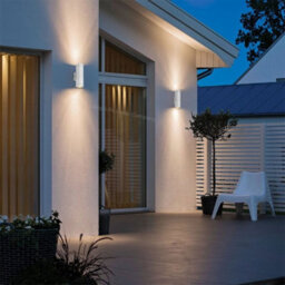 Long Life Lamps Company Matt White Stainless Steel Double Outdoor Wall Light Zlc054W - thumbnail 8